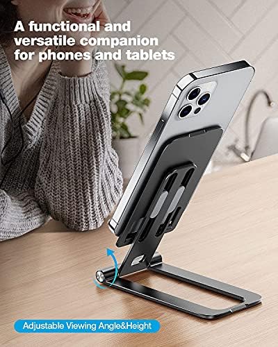 MEISO Cep Telefonu Standı, Masa için Tamamen Katlanabilir Telefon Tutucu, Masaüstü Cep Telefonu Cradle Dock iPhone, Samsung Galaxy,