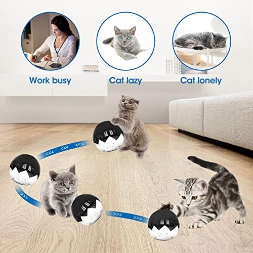 FICUSWIN Kedi lazer oyuncak Otomatik, interaktif kedi ışık ve Tumbler Topu Oyuncak için Kapalı, Lazer ile 360 Düzensiz Rotasyon,