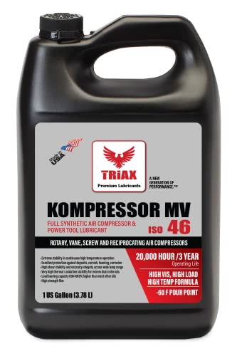 Triax Kompressor MV ISO 46, Multi Vis, Tam Sentetik Hava Kompresörü Yağı, Döner, Kanatlı, Vida, Karşılıklı, Yüksek Sıcaklık,