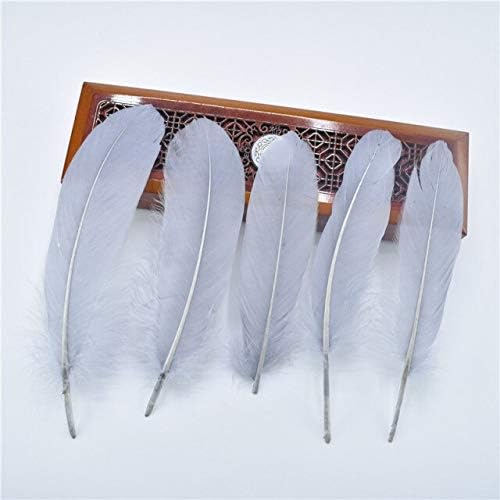 Zamihalaa 20-100 adet/grup Sert Kutup Kaz Altın Tüy 13-20 cm DIY Tüyler İğne Takı Tüy El Sanatları Düğün Dekorasyon için Pluma-Grey-20pcs