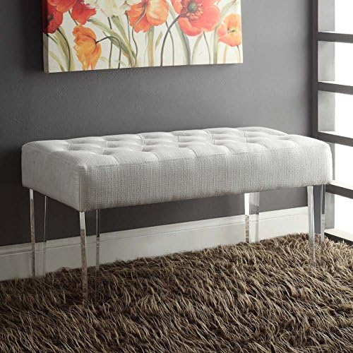 FurnitureMaxx Stefania Beyaz Kumaş Akrilik Ayak Tezgahı