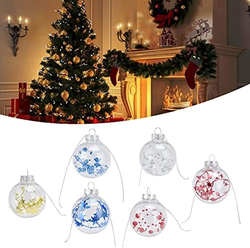 Noel Topu Süsleme, noel Topu Dekoratif DIY 6 Pcs Asılı Şeffaf Noel Ağacı için Ofis için Doğum Günü için Softa için