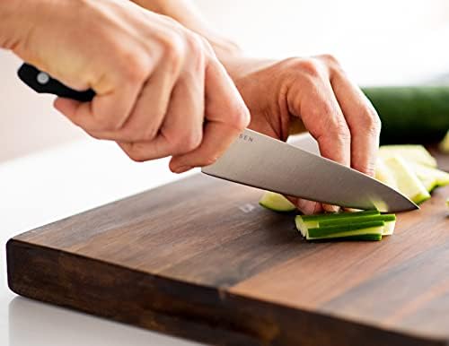 Mısen 5.5 İnç Maket Bıçağı-Doğrama ve Dilimleme için Orta Mutfak Bıçağı-Yüksek Karbonlu Çelik Keskin Pişirme Bıçağı, Siyah