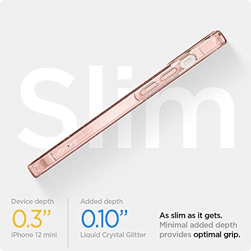 iPhone 12 Mini Kılıf için Tasarlanan Spigen Likit Kristal Parıltı (2020) - Rose Quartz