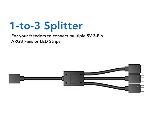 EZDIY-FAB RGB Dönüştürücü, 12 V RGB için 5 V ARGB Transferi Hub ile 3-Yönlü Splitter, Anakart ile 12 V 4-pin Header Kontrol edebilirsiniz