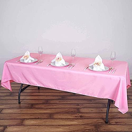 BalsaCircle 60x102-İnç Pembe Dikdörtgen Polyester Masa Örtüsü Masa Örtüsü Çarşafları Düğün Parti Olaylar için Mutfak Yemek