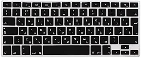 EuısdanAA Rusça Klavye Cilt Kapak AB Siyah için Ma-cB-o-ok Hava 13 15 17 inç(Funda de piel para teclado ruso AB Siyah para MacBook