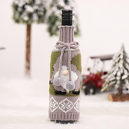SHANLUO 3 Pcs Noel şarap şişesi Kapakları Süslemeleri için Ev Süsler Kapalı Dekor Açık Şarap Aksesuarları Tatil Parti Hediyeler