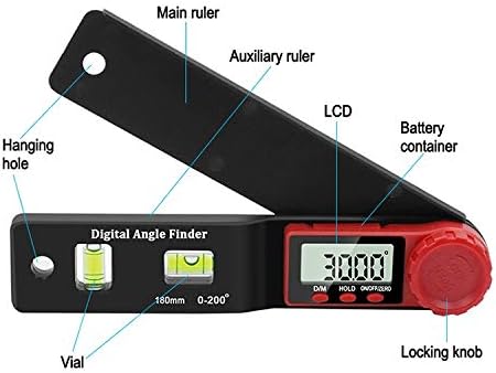 UOEİDOSB Dijital İletki Açı Bulucu İnklinometre Elektronik Seviye 360 Derece ile Mıknatıslar Olmadan Seviye Açı Eğim Testi Cetvel