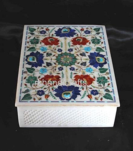 Beyaz dikdörtgen Bileklik Kutusu Mücevher Kutusu Çok kullanım Kutusu Kakma Çok Renkli Çiçek Tasarımı ile Çalışmak Anne için Yıldönümü