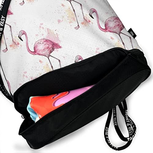 Flamingolar İpli sırt Çantası Spor spor çantası Unisex Spor Sırt Çantası Çok Fonksiyonlu ışın Ağız Sırt Çantası