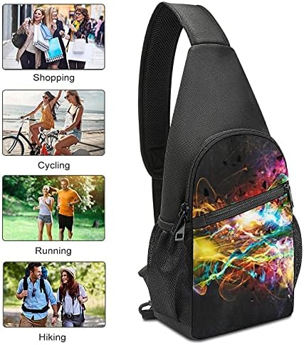 Soyut hareket Sling Crossbody sırt çantası omuz çantası rahat sırt çantası açık Bisiklet yürüyüş seyahat için