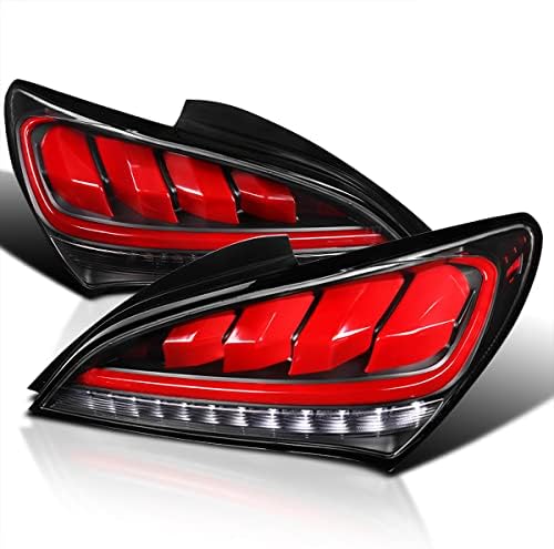 Spec-D Tuning Kırmızı LED Sıralı Sinyal Siyah park lambaları ile Uyumlu Hyundai Genesis Coupe 2010- L + R Çifti arka Lambası
