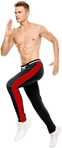 Lulubary Hip Hop Jogger Sweatpants Erkekler için Atletik Parça Pantolon Slim Fit ile Yan Bantlama için Egzersiz, Spor Salonu,