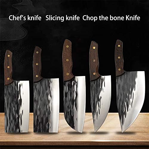 Profesyonel Kasap bıçağı El Yapımı Dövme Mutfak Şef Bıçakları, paslanmaz Çelik Dövme Çekiç Kesim Et Bıçağı Dilimleme Bıçağı Kesim