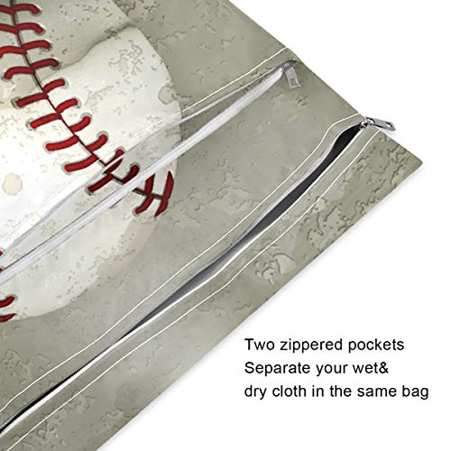 Nander Sanat beyzbol çok fonksiyonlu bebek bezi organizatör kullanımlık su geçirmez ıslak kuru çanta saklama çantası seyahat